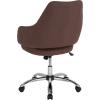 Flash Furniture Madrid Home and Office Upholstered Mid-Back Chair in White LeatherSoft(Brown Fabric)