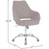 Flash Furniture Madrid Home and Office Upholstered Mid-Back Chair in White LeatherSoft(Brown Fabric)