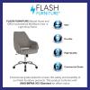 Flash Furniture Madrid Home and Office Upholstered Mid-Back Chair in White LeatherSoft(Light Gray Fabric)
