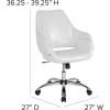 Flash Furniture Madrid Home and Office Upholstered Mid-Back Chair in White LeatherSoft(White Leathersoft)