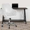 Flash Furniture Madrid Home and Office Upholstered Mid-Back Chair in White LeatherSoft(White Leathersoft)