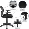 Flash Furniture Mallard Mid-Back Swivel Mesh Office Chair with Padded Seat and T-Arms, Height-Adjustable Ergonomic Padded Office Desk Chair, Black(Black)