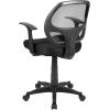 Flash Furniture Mallard Mid-Back Swivel Mesh Office Chair with Padded Seat and T-Arms, Height-Adjustable Ergonomic Padded Office Desk Chair, Black(Black)