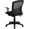 Flash Furniture Manny Mid-Back Designer Black Mesh Swivel Task Office Chair with Arms