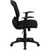 Flash Furniture Manny Mid-Back Designer Black Mesh Swivel Task Office Chair with Arms