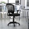 Flash Furniture Manny Mid-Back Designer Black Mesh Swivel Task Office Chair with Arms