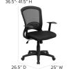 Flash Furniture Manny Mid-Back Designer Black Mesh Swivel Task Office Chair with Arms