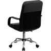 Flash Furniture Manor Mid-Back Swivel LeatherSoft Desk Chair with Headrest and Padded Arms, Adjustable Height Padded Ergonomic Office Chair, Black(Black)
