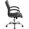 Flash Furniture Merideth Mid-Back Designer Black LeatherSoft Executive Swivel Office Chair with Chrome Base and Arms