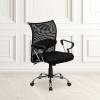 Flash Furniture Mid-Back Black Mesh Swivel Manager’s Office Chair with Adjustable Lumbar Support and Arms