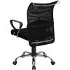 Flash Furniture Mid-Back Black Mesh Swivel Manager’s Office Chair with Adjustable Lumbar Support and Arms