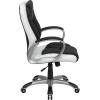 Flash Furniture Mid-Back Black and White LeatherSoft Executive Swivel Office Chair with Arms