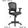 Flash Furniture Mid-Back Transparent Black Mesh Executive Swivel Office Chair with Adjustable Arms