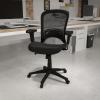 Flash Furniture Mid-Back Transparent Black Mesh Executive Swivel Office Chair with Adjustable Arms