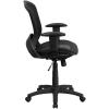 Flash Furniture Mid-Back Transparent Black Mesh Executive Swivel Office Chair with Adjustable Arms