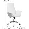 Flash Furniture Mid-Back White LeatherSoft Executive Swivel Office Chair with Flared Arms(White)