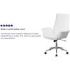 Flash Furniture Mid-Back White LeatherSoft Executive Swivel Office Chair with Flared Arms(White)