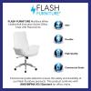 Flash Furniture Mid-Back White LeatherSoft Executive Swivel Office Chair with Flared Arms(White)