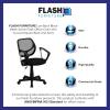 Flash Furniture Neri Low Back Black Mesh Swivel Task Office Chair with Curved Square Back and Arms(Black)