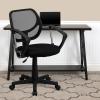 Flash Furniture Neri Low Back Black Mesh Swivel Task Office Chair with Curved Square Back and Arms(Black)