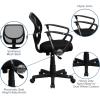 Flash Furniture Neri Low Back Black Mesh Swivel Task Office Chair with Curved Square Back and Arms(Black)