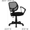 Flash Furniture Neri Low Back Black Mesh Swivel Task Office Chair with Curved Square Back and Arms(Black)