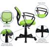 Flash Furniture Neri Low Back Black Mesh Swivel Task Office Chair with Curved Square Back and Arms(Green)