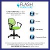 Flash Furniture Neri Low Back Black Mesh Swivel Task Office Chair with Curved Square Back and Arms(Green)