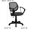 Flash Furniture Neri Low Back Black Mesh Swivel Task Office Chair with Curved Square Back and Arms(Grey)