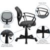 Flash Furniture Neri Low Back Black Mesh Swivel Task Office Chair with Curved Square Back and Arms(Grey)