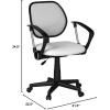 Flash Furniture Neri Low Back Black Mesh Swivel Task Office Chair with Curved Square Back and Arms(White)