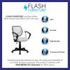 Flash Furniture Neri Low Back Black Mesh Swivel Task Office Chair with Curved Square Back and Arms(White)
