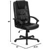 Flash Furniture Nora High Back Black LeatherSoft Executive Swivel Office Chair with Arms