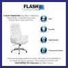 Flash Furniture Rochelle High Back Traditional Tufted White LeatherSoft Executive Swivel Office Chair with Arms(White)