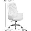 Flash Furniture Rochelle High Back Traditional Tufted White LeatherSoft Executive Swivel Office Chair with Arms(White)