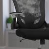 Flash Furniture Sam Mid-Back Black Mesh Executive Swivel Ergonomic Office Chair with Height Adjustable Flip-Up Arms
