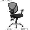 Flash Furniture Sam Mid-Back Black Mesh Multifunction Swivel Ergonomic Task Office Chair with Adjustable Arms
