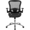 Flash Furniture Sam Mid-Back Transparent Black Mesh Executive Swivel Ergonomic Office Chair with Synchro-Tilt & Height Adjustable Flip-Up Arms