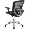 Flash Furniture Sam Mid-Back Transparent Black Mesh Executive Swivel Ergonomic Office Chair with Synchro-Tilt & Height Adjustable Flip-Up Arms