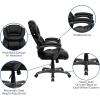 Flash Furniture Stella High Back Brown LeatherSoft Executive Swivel Ergonomic Office Chair with Arms(Black)
