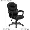 Flash Furniture Stella High Back Brown LeatherSoft Executive Swivel Ergonomic Office Chair with Arms(Black)