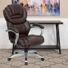 Flash Furniture Stella High Back Brown LeatherSoft Executive Swivel Ergonomic Office Chair with Arms(Brown)