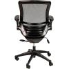 Flash Furniture Warfield Mid-Back Transparent Black Mesh Executive Swivel Office Chair with Graphite Silver Frame and Flip-Up Arms(Black Mesh/Black Frame)