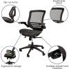 Flash Furniture Warfield Mid-Back Transparent Black Mesh Executive Swivel Office Chair with Graphite Silver Frame and Flip-Up Arms(Black Mesh/Black Frame)