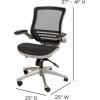 Flash Furniture Warfield Mid-Back Transparent Black Mesh Executive Swivel Office Chair with Graphite Silver Frame and Flip-Up Arms(Black Mesh/Graphite Silver Frame)