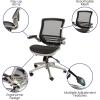 Flash Furniture Warfield Mid-Back Transparent Black Mesh Executive Swivel Office Chair with Graphite Silver Frame and Flip-Up Arms(Black Mesh/Graphite Silver Frame)
