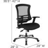 Flash Furniture Waylon High Back Black Mesh Multifunction Executive Swivel Ergonomic Office Chair with Molded Foam Seat and Adjustable Arms(Black)