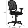 Flash Furniture Y-GO Office Chair Mid-Back Black Mesh Swivel Task Office Chair(With Arms)