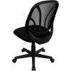 Flash Furniture Y-GO Office Chair Mid-Back Black Mesh Swivel Task Office Chair(Without Arms)