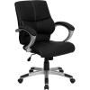 Flash Furniture Bodie Mid-Back Black LeatherSoft Contemporary Swivel Manager’s Office Chair with Arms